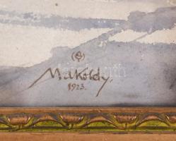 Makoldy József (1890-1957): Halászbástya, Budapest, 1923. Akvarell, papír, jelzett, hátoldalán Makol...