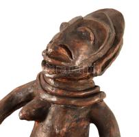 Catherine Gondrin: Afrikai nő üsttel. Mázas kerámia szobor, jelzett, hibátlan 22 cm