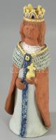 Hadusovszky Gizi: Hunyadi János. Részben mázas kerámia, jelzett, kis sérülésekkel, m: 31 cm