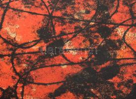 Szandai Sándor (1903-1978): Vörös-fekete kompozíció, 1966. Monotípia, papír, jelezve balra lent, pas...