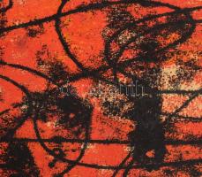 Szandai Sándor (1903-1978): Vörös-fekete kompozíció, 1966. Monotípia, papír, jelezve balra lent, pas...