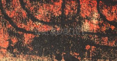 Szandai Sándor (1903-1978): Vörös-fekete kompozíció, 1966. Monotípia, papír, jelezve balra lent, pas...