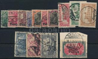 Németország - Danzig 1922 Forgalmi értékek, egy híján teljes sor Mi 1-13 + Mi 15 (Mi EUR 255.-)