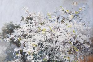 Neogrády jelzéssel: Tavasz. Akvarell, papír. Hátoldalán 1990 körüli BÁV címkével. Laza fakeretben, 3...