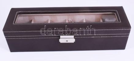 Dekoratív óratartó doboz szép állapotban karóráknak 35 cm 6 férőhelyes