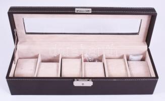 Dekoratív óratartó doboz szép állapotban karóráknak 35 cm 6 férőhelyes