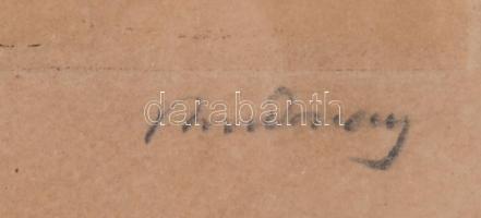 Rudnay Gyula (1878-1957): Kártyázók. Rézkarc, papír, jelzett. Korabeli, üvegezett, kissé sérült fake...