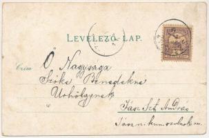 Csíksomlyó, Sumuleu Ciuc; látkép, kegytemplom, gimnázium, nevelőintézet, Mária szobra. Gregor Fische...