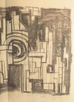 Rác András (1926-2013): Szentendre. Szén, papír, jelzés nélkül. Proveniencia: A művész hagyatéka. 37...