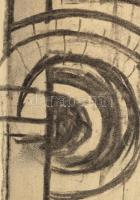 Rác András (1926-2013): Szentendre. Szén, papír, jelzés nélkül. Proveniencia: A művész hagyatéka. 37...