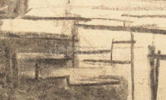 Rác András (1926-2013): Szentendre. Szén, papír, jelzés nélkül. Proveniencia: A művész hagyatéka. 37...