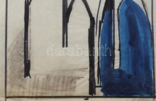 Rác András (1926-2013): Szentendrei részlet. Akvarell, pauszpapír, jelzés nélkül. Proveniencia: A mű...