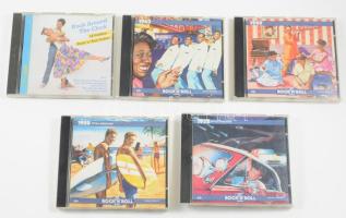 5 darab rock'n'roll stílusú zenei CD, tokban.