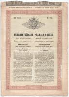 1880. Budapest "Kamatozó Nyereménykölcsön Tisza és mellékfolyói szabályozására és Szeged város újjáépítésére. Részkötvény osztr. ért. 100Ft-ról" szárazpecséttel, szelvénnyel T:VG