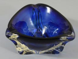 Cseh kék hamuzó, pattogzással, d: 13 cm