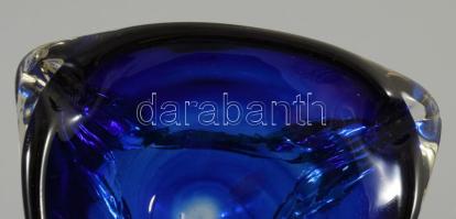 Cseh kék hamuzó, pattogzással, d: 13 cm