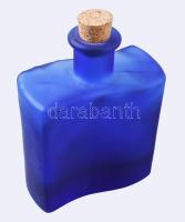 Királykék díszüveg, hibátlan, 12x15 cm