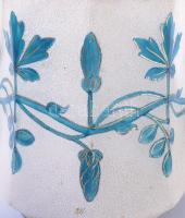 cca 1930/1940 Szecessziós kekszes üveg, m: 26 cm