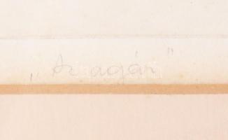 Artner Margit (1954-): Az agár. Rézkarc, papír, jelzett. Üvegezett fakeretben. 29×39,5 cm