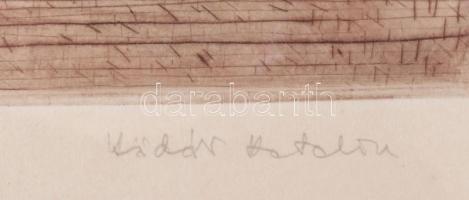 Kádár Katalin (1951- ): Csendélet. Rézkarc, papír, jelzett, üvegezett fakeretben, 29×19,5 cm