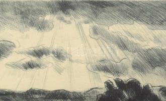 Fehér Ilona (1913-1983): Balaton. Rézkarc, papír, jelzett, 25x29 cm