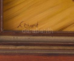 Kocsis Lénárd (1958-): Bortkostoló férfi. Olaj, fa, jelzett. Dekoratív fakeretben, 24x18 cm