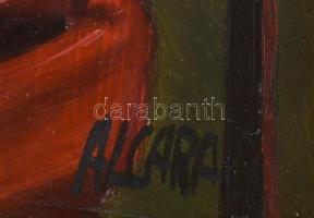 Alcaraz jelzéssel: Kalapos férfi. Olaj, fatábla, dekoratív fakeretben, 18×12 cm