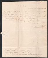 1839 Bécs, Becker János Nepomuk (1781-1849) esztergomi kanonoknak címzett, német nyelvű levél, kisebb szakadásokkal