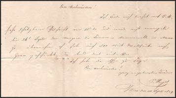 1839 Bécs, Becker János Nepomuk (1781-1849) esztergomi kanonoknak címzett, német nyelvű levél, kiseb...