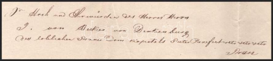 1839 Bécs, Becker János Nepomuk (1781-1849) esztergomi kanonoknak címzett, német nyelvű levél, kiseb...