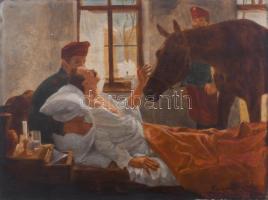 Kurzweil jelzéssel: Egy kedves látogató. Olaj, fatábla, 19,5×26 cm