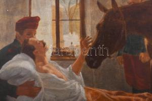 Kurzweil jelzéssel: Egy kedves látogató. Olaj, fatábla, 19,5×26 cm