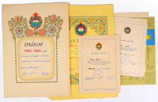 12 darab szocialista oklevél, klf méretben