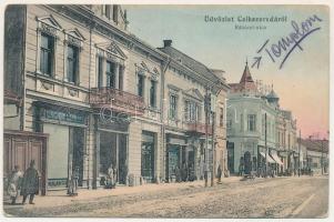 1912 Csíkszereda, Mircurea Ciuc; Rákóczi utca, Ligeti Samuné üzlete, dohány és szivar nagytőzsde. Szvoboda Miklós kiadása/ street, shop, tobacco shop (EB)