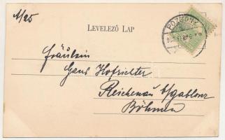 1906 Pozsony, Pressburg, Bratislava; Pályaudvar, vasútállomás, gőzmozdony, vonat. Divald Károly 525....