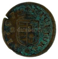 1707KB Rézpoltúra "II. Rákóczi Ferenc" (2,52g) T:VF kitörés, patina
Hungary 1707KB Poltur...