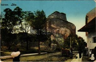 1914 Léva, Levice; várrom / Levicky hrad / castle ruins (kopott sarkak / worn corners)
