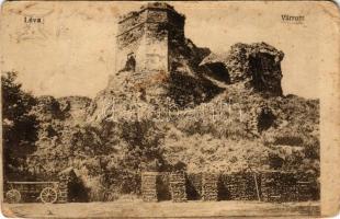 Léva, Levice; várrom. Vasúti levelezőlapárusítás 6953. / Levicky hrad / castle ruins (kopott sarkak / worn corners)