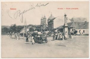 1910 Kakova, Aranyosivánfalva, Kákófalva, Gradinari; Fő utca, piac, üzlet / Strada principala / main street, market, shop (EK)