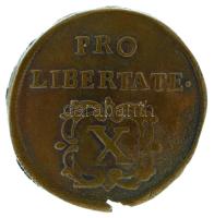 1706. X Poltura Cu "II. Rákóczi Ferenc" "PRO LIBERTATE" (7,60g) T:AU,XF kitörés Hungary 1706. X Poltura Cu "Francis II Rákóczi" "PRO LIBERTATE" (7,60g) C:AU,XF crack Huszár: 1529.,Unger II.: 1133.a