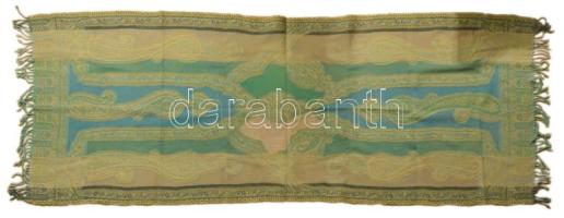 Drapp-zöld mintás stóla, 60x170 cm