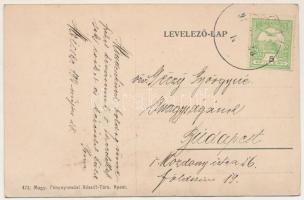 1914 Micske, Misca; utca részlet, templom / street view, church (EK)