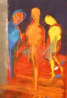 Kovács Tamás Vilmos (1951-): Alakok (cím nélkül), 1994. Olaj, vászon, jelzett, 120×100 cm. KIZÁRÓLAG...