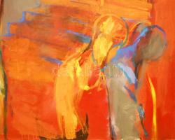 Kovács Tamás Vilmos (1951-): Alakok (cím nélkül), 1994. Olaj, vászon, jelzett, 120×100 cm. KIZÁRÓLAG...