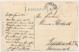 1907 Pozsony, Pressburg, Bratislava; "Katona üdvözlet Pozsonyból" Városi színház, üzletek....