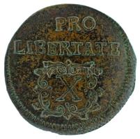 1705CM X Poltura Cu "II. Rákóczi Ferenc" "PRO LIBERTATE" Kassa (9,09g) T:AU,XF patina Hungary 1705CM X Poltura Cu "Francis II Rákóczi" "PRO LIBERTATE" Kosice (9,09g) C:AU,XF patina Huszár: 1529.,Unger II.: 1133.a