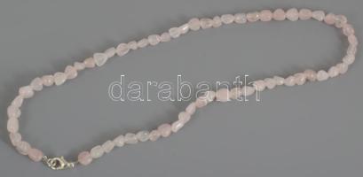 Rózsakvarc nyaklánc, karkötő és teknős alakos medál