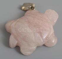 Rózsakvarc nyaklánc, karkötő és teknős alakos medál