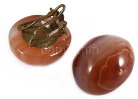 2 pár retro karneol klipsz