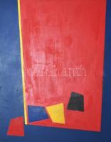 Joseph Kádár (1936-2019): Geometrikus kompozíció (cím nélkül), 1995. Akril, fa, jelzett a hátoldalán...